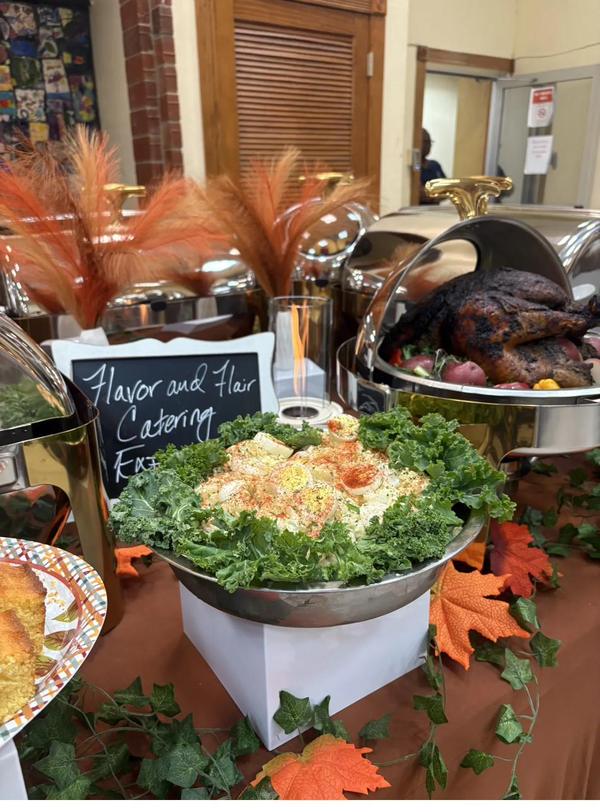 Flavor and Flair Catering Harvest Table: Seasonal flavors and traditional favorites thoughtfully presented to bring family and friends together.